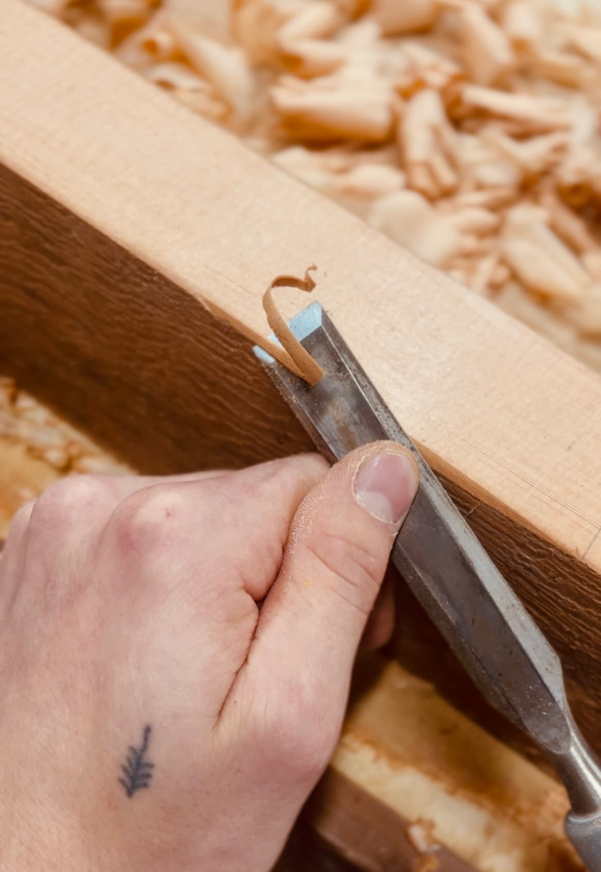 A piece taking shape by hand