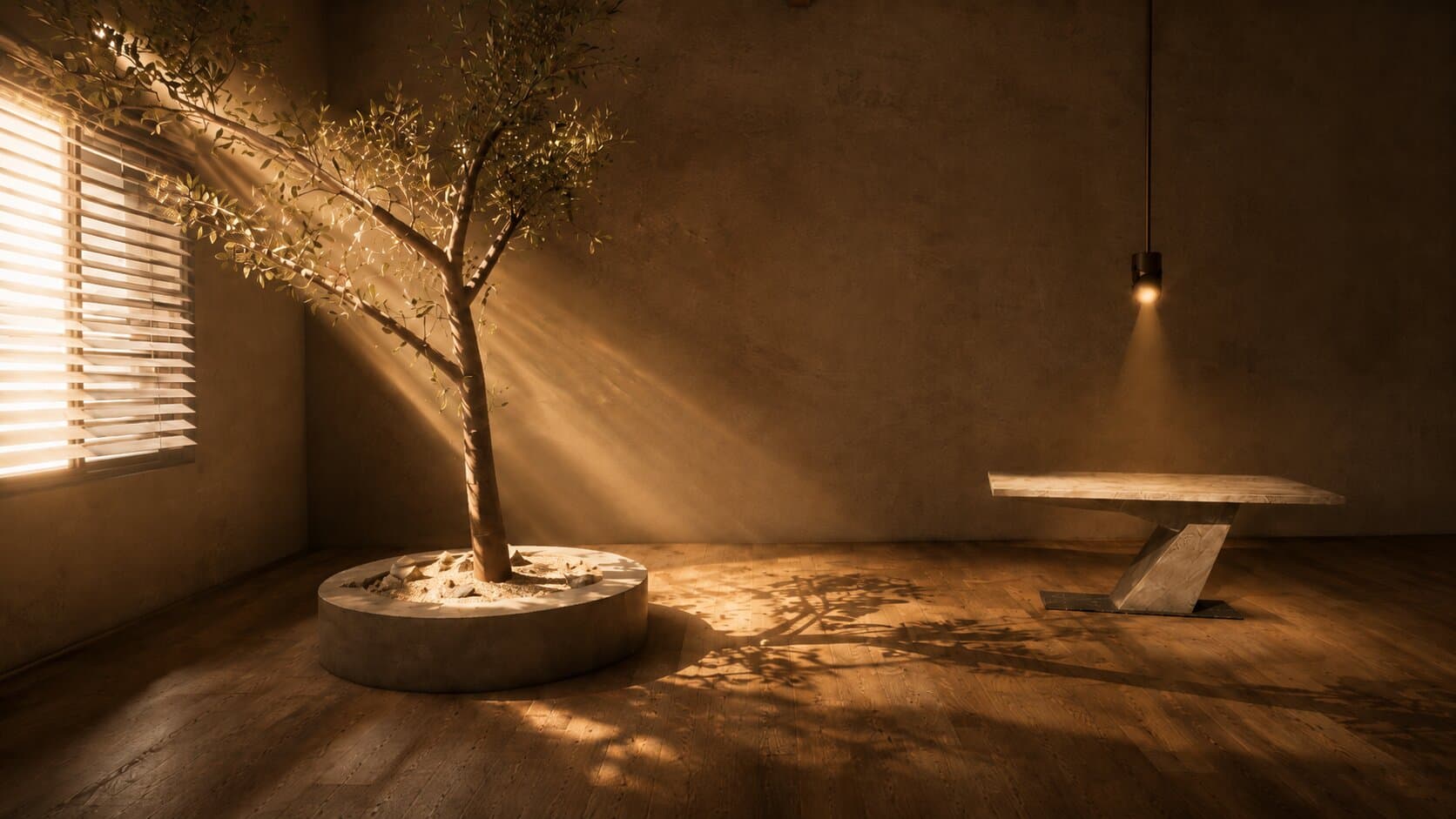 Adrift Furniture Co. pieces staged in a 3D room